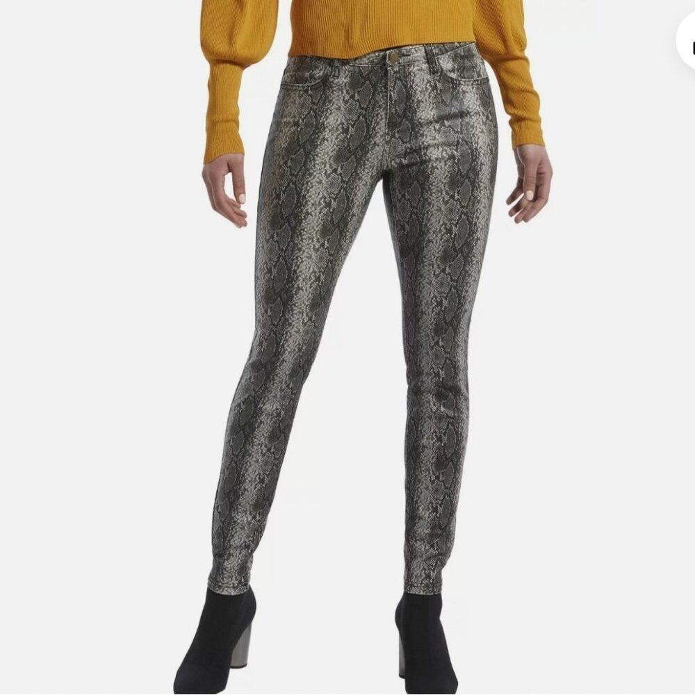 HUE Python Print Denim Leggings Snakeskin Ultra Soft Stretch Pants - NEW!